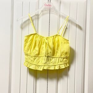 NWT Shinestar Ruffle Crop Top Yellow – S